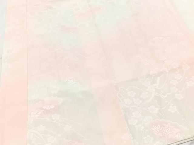 平和屋着物■長襦袢 袷 扇面花地紋 暈し染め 正絹 逸品 BAAX9192yc