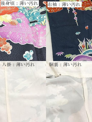 平和屋着物■訪問着 型染め 松竹梅吉祥花文 正絹 逸品 BAAX9198yc