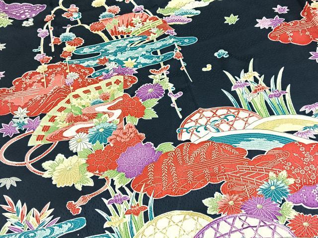 平和屋着物■訪問着 型染め 松竹梅吉祥花文 正絹 逸品 BAAX9198yc