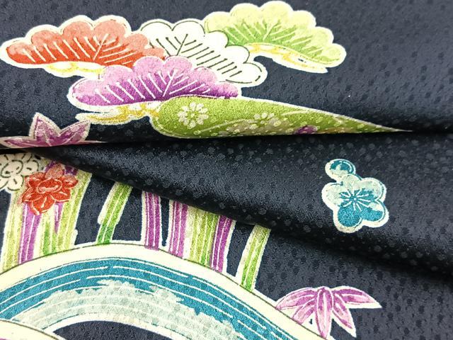 平和屋着物■訪問着 型染め 松竹梅吉祥花文 正絹 逸品 BAAX9198yc