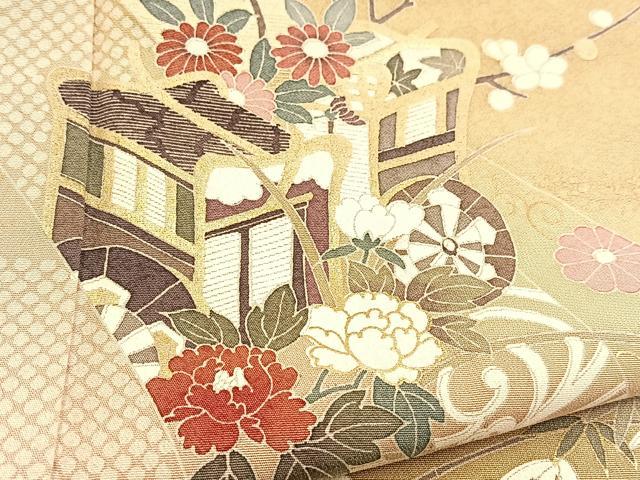 平和屋着物■訪問着 御所車花文 暈し染め 金彩 正絹 逸品 BAAX9200yc