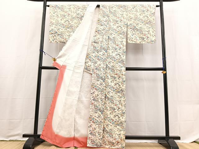 平和屋着物■上質な小紋 御所解花文 正絹 逸品 未使用 BAAX9202yc