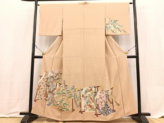 平和屋着物■訪問着 作家物 誰が袖花蝶文 金彩 正絹 逸品 BAAX9208yc