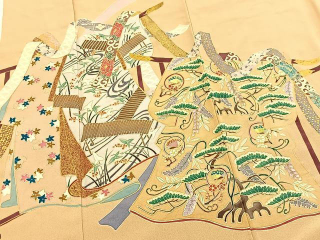 平和屋着物■訪問着 作家物 誰が袖花蝶文 金彩 正絹 逸品 BAAX9208yc
