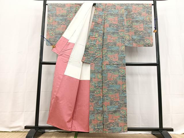 平和屋着物■上質な紬 吉祥文 正絹 逸品 未使用 BAAX9213yc