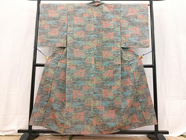 平和屋着物■上質な紬 吉祥文 正絹 逸品 未使用 BAAX9213yc
