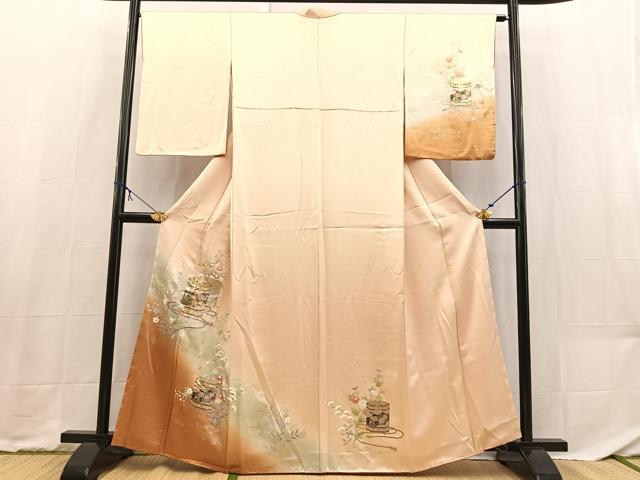 平和屋着物■訪問着 貝桶秋草文 暈し染め 金銀彩 やまと誂製 正絹 逸品 BAAX9215yc