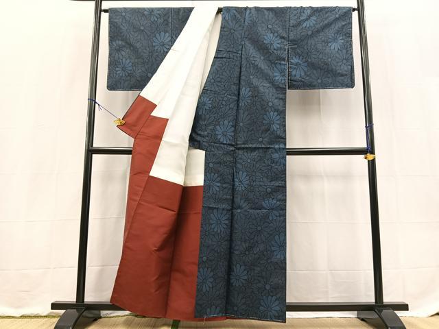 平和屋着物■小紋 菊尽くし 洗える着物 BAAX9222yc