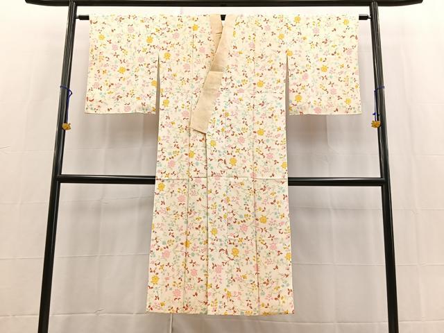 平和屋着物■長襦袢 袷 更紗花文 洗える着物 BAAX9234yc