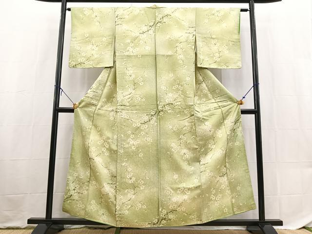 平和屋着物■小紋 枝花文 暈し染め 洗える着物 BAAX9247yc