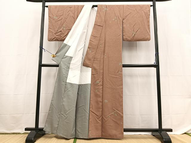平和屋着物■小紋 絞り 草木文 洗える着物 BAAX9254yc