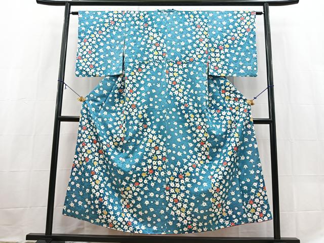 平和屋着物■小紋 舞花文 洗える着物 BAAX9260yc