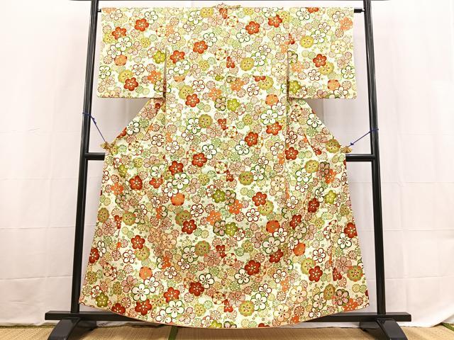 平和屋着物■小紋 花尽くし 洗える着物 BAAX9264yc