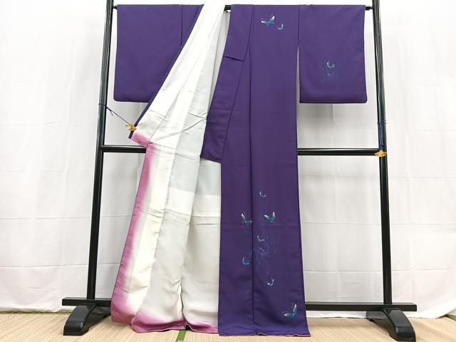 平和屋着物■訪問着 花蝶文 金銀彩 洗える着物 BAAX9274yc