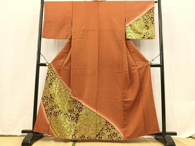 平和屋着物■訪問着 胴抜き仕立て 梅桜文 暈し染め 金彩 洗える着物 BAAX9281yc