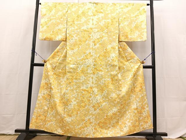 平和屋着物■小紋 草花文 洗える着物 BAAX9284yc