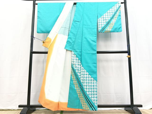 平和屋着物■訪問着 背抜き仕立て 箔散らし文様 金彩 洗える着物 BAAX9296yc