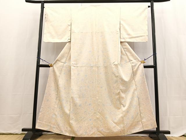 平和屋着物■小紋 更紗花文 洗える着物 BAAX9304yc