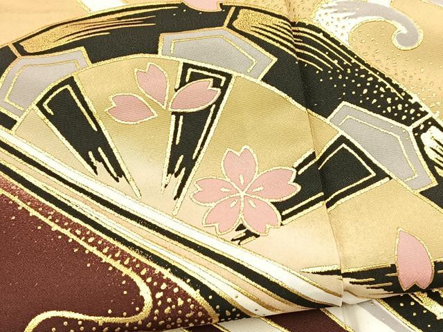 平和屋着物■訪問着 胴抜き仕立て 桜流し片輪車文 金彩 洗える着物 BAAX9311yc