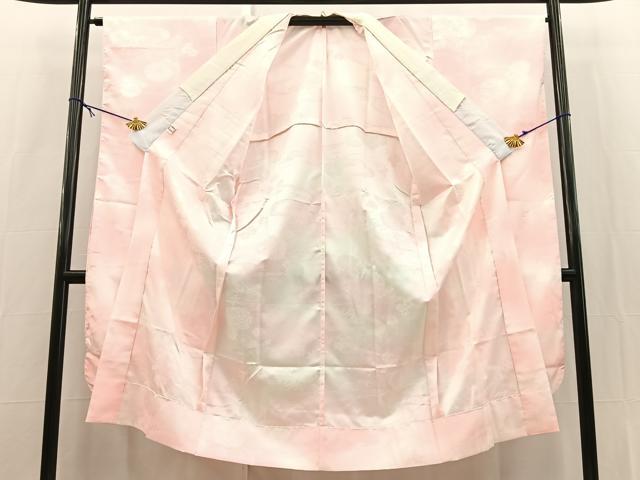 平和屋着物■振袖用長襦袢 無双仕立て 流水草花地紋 暈し染め 洗える着物 未使用 BAAX9324yc