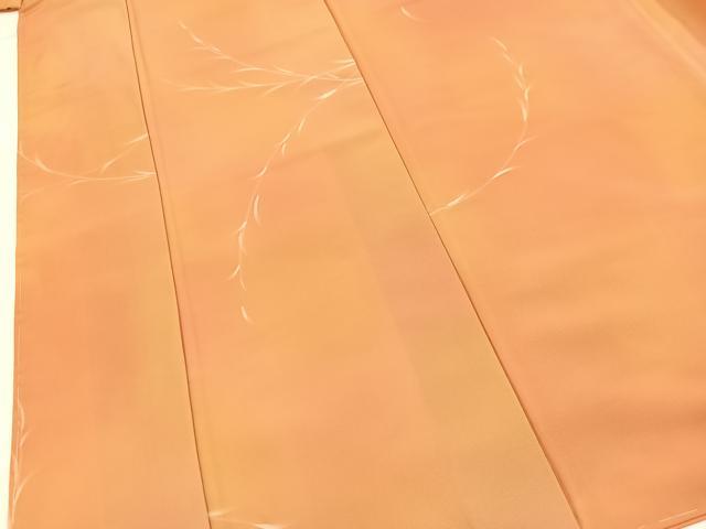 平和屋着物■小紋 手描き 枝垂れ柳文 暈し染め 洗える着物 未使用 BAAX9330yc