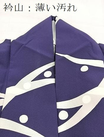 平和屋着物■小紋 背抜き仕立て 露芝文 洗える着物 BAAX9343yc