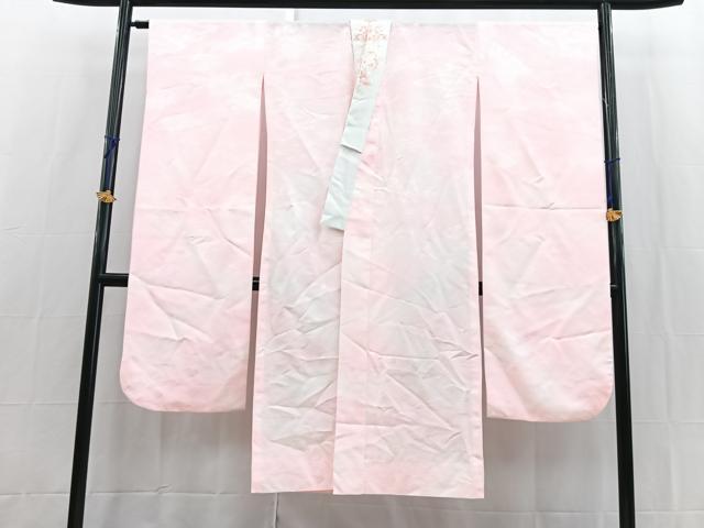 平和屋着物■振袖用長襦袢 無双仕立て 雲重ね花地紋 暈し染め 半衿刺繍 洗える着物 BAAX9346yc
