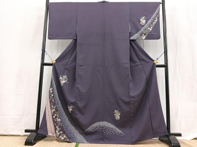 平和屋着物■訪問着 流水花文 洗える着物 BAAX9348yc