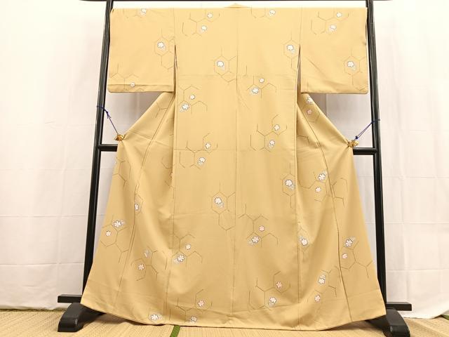 平和屋着物■小紋 亀甲花文 洗える着物 BAAX9349yc
