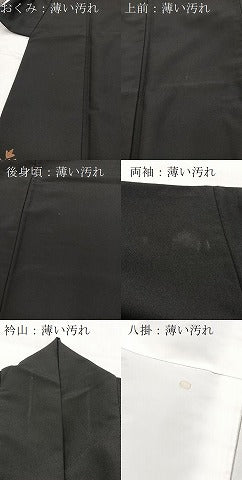 平和屋着物■訪問着 更紗花文 黒地 金銀彩 洗える着物 BAAX9351yc