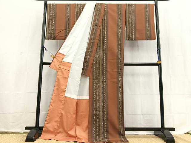 平和屋着物■小紋 草花間道 ロング丈 洗える着物 BAAX9358yc