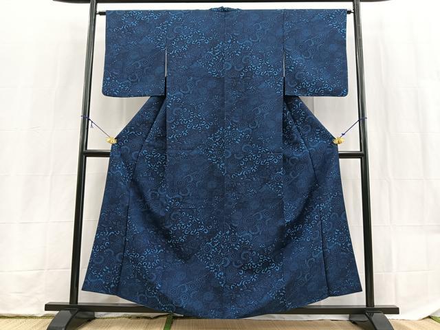 平和屋着物■小紋 切嵌花文 洗える着物 BAAX9359yc