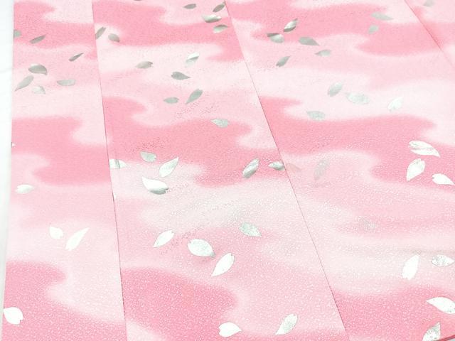 平和屋着物■小紋 桜散らし 銀彩 洗える着物 BAAX9370yc