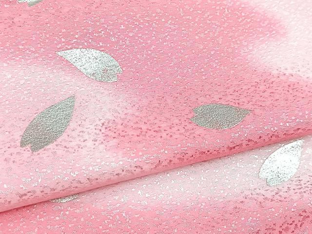 平和屋着物■小紋 桜散らし 銀彩 洗える着物 BAAX9370yc