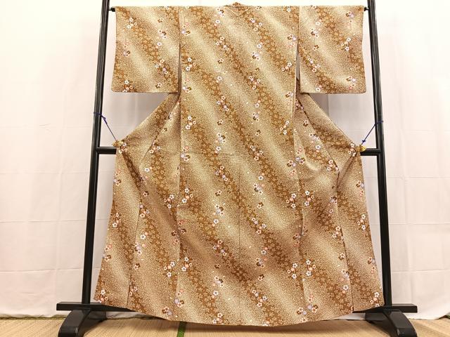 平和屋着物■小紋 枝桜文 洗える着物 BAAX9372yc