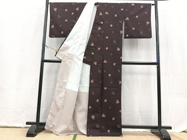 平和屋着物●小紋 薔薇 洗える着物 BAAX9374yc