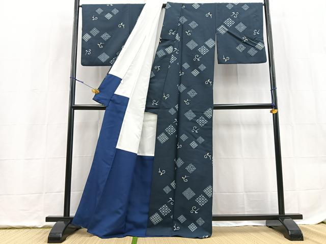 平和屋着物■小紋 吉祥唐草文 洗える着物 BAAX9380yc