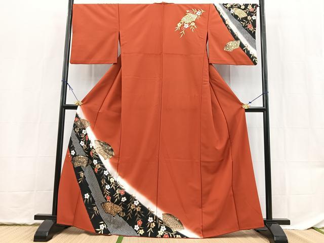 平和屋着物■訪問着 背抜き仕立て 地紙桜文 暈し染め 洗える着物 BAAX9381yc