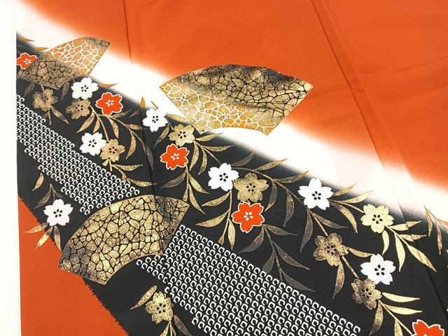 平和屋着物■訪問着 背抜き仕立て 地紙桜文 暈し染め 洗える着物 BAAX9381yc