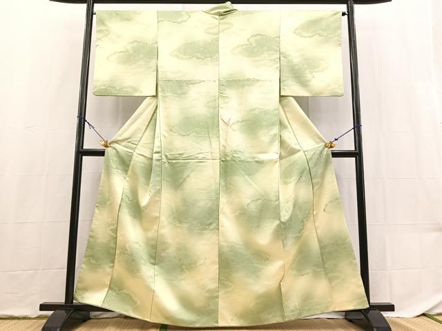 平和屋着物■小紋 雲重ね草花文 暈し染め 洗える着物 BAAX9383yc