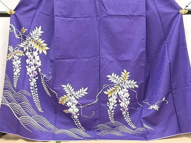 平和屋着物■訪問着 背抜き仕立て 立波藤花房文 洗える着物 BAAX9385yc