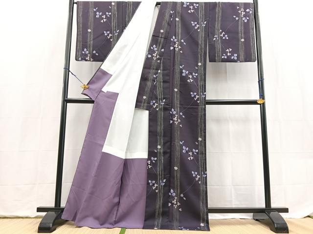 平和屋着物■小紋 草花文 洗える着物 BAAX9388yc