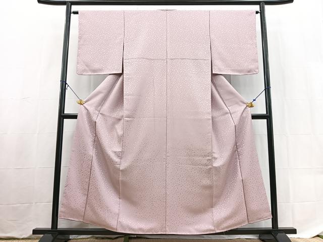 平和屋着物■色無地 あられ地紋 梅鼠色 洗える着物 未使用 BAAX9402yc
