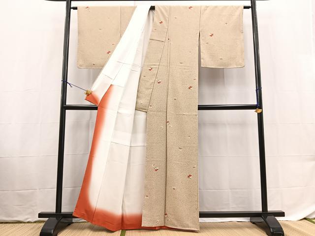 平和屋着物■小紋 椿 洗える着物 未使用 BAAX9417yc