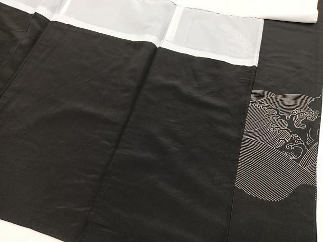 平和屋着物■黒留袖 刺繍 尾長鳥浜松文 金銀彩 洗える着物 BAAX9428yc