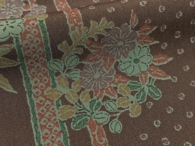 平和屋着物■小紋 胴抜き仕立て 草花丸文 洗える着物 BAAX9429yc