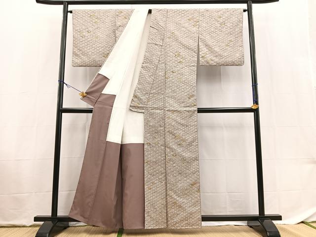 平和屋着物■小紋 花青海波 洗える着物 BAAX9437yc