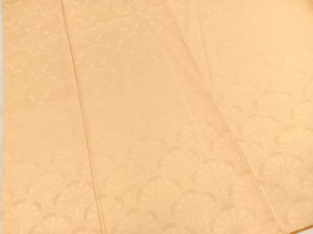 平和屋着物■色無地 源氏車青海波地紋 雄黄色 洗える着物 BAAX9438yc