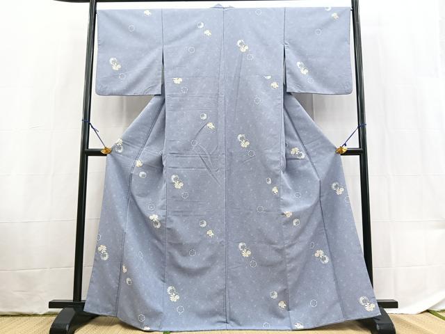 平和屋着物■小紋 雪輪花文 洗える着物 BAAX9453yc