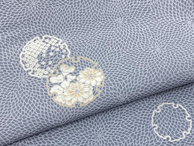 平和屋着物■小紋 雪輪花文 洗える着物 BAAX9453yc